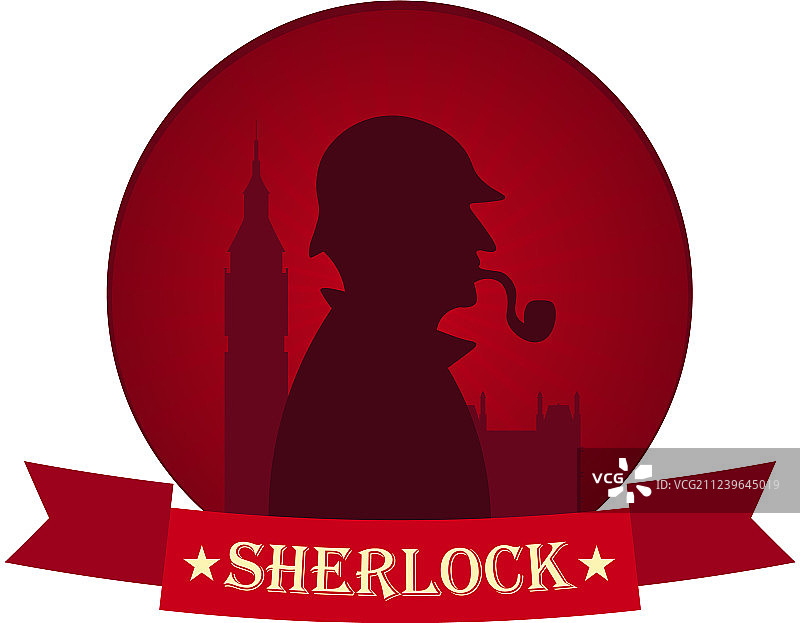 夏洛克·福尔摩斯侦探海报图片素材