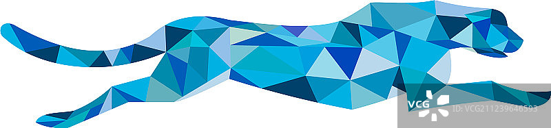 奔跑的猎豹侧面低多边形图片素材