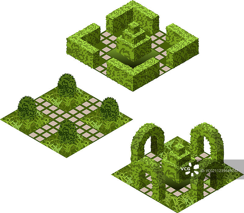 花园2.5D瓷砖素材合集图片素材