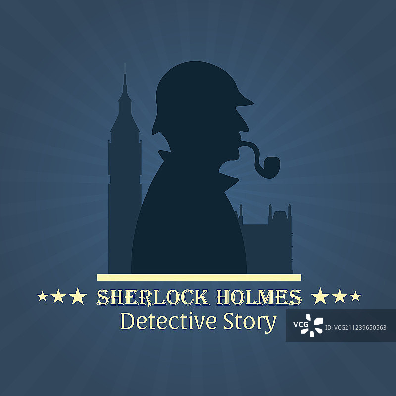 夏洛克·福尔摩斯侦探海报图片素材