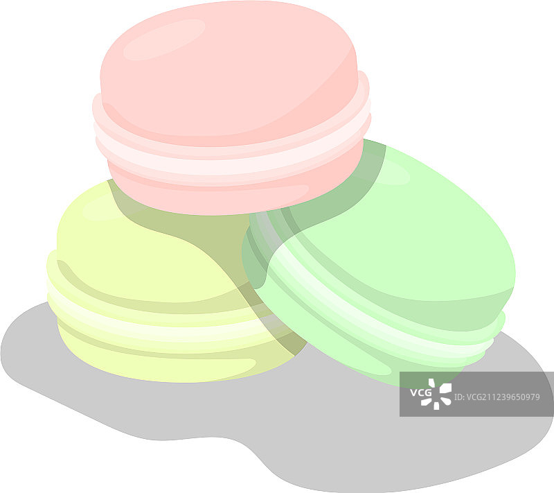 白色背景上的彩色马卡龙套装图片素材