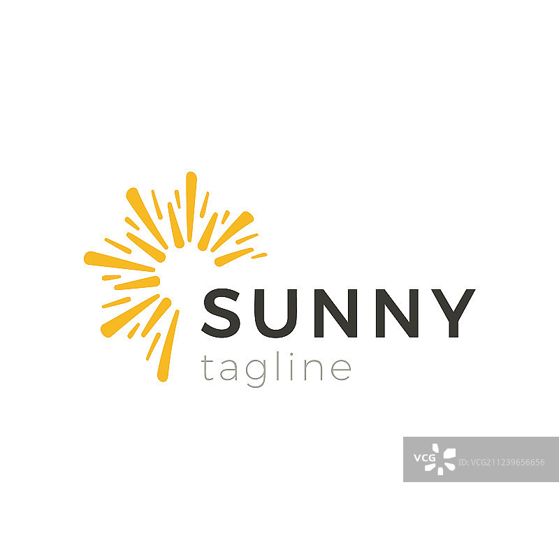 创意标志抽象形状橙色太阳图片素材