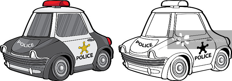 卡通玩具警车紧急运输图片素材