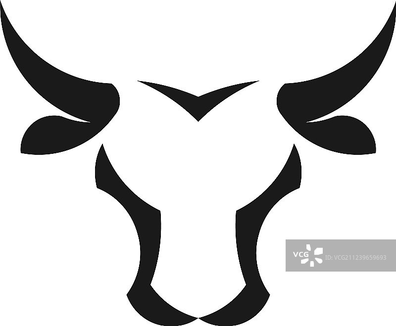 抽象简约的牛头标志概念图片素材