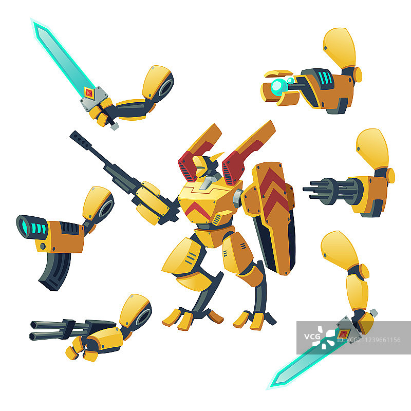 安卓机器人赛博格人形图片素材