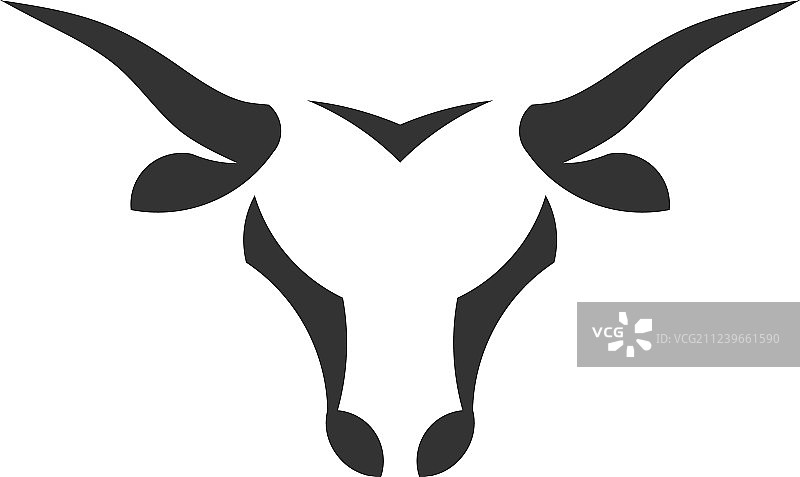 抽象简约的牛头标志概念图片素材