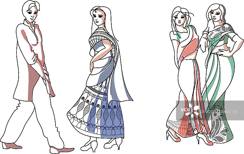 印度时尚套装图片素材