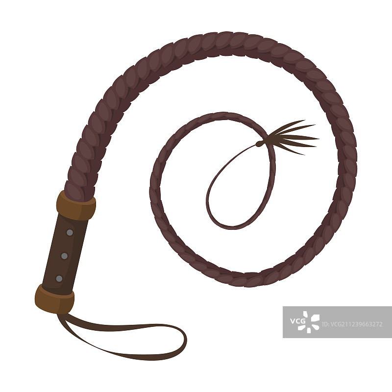 卡通风格的鞭子图标，白色背景图片素材