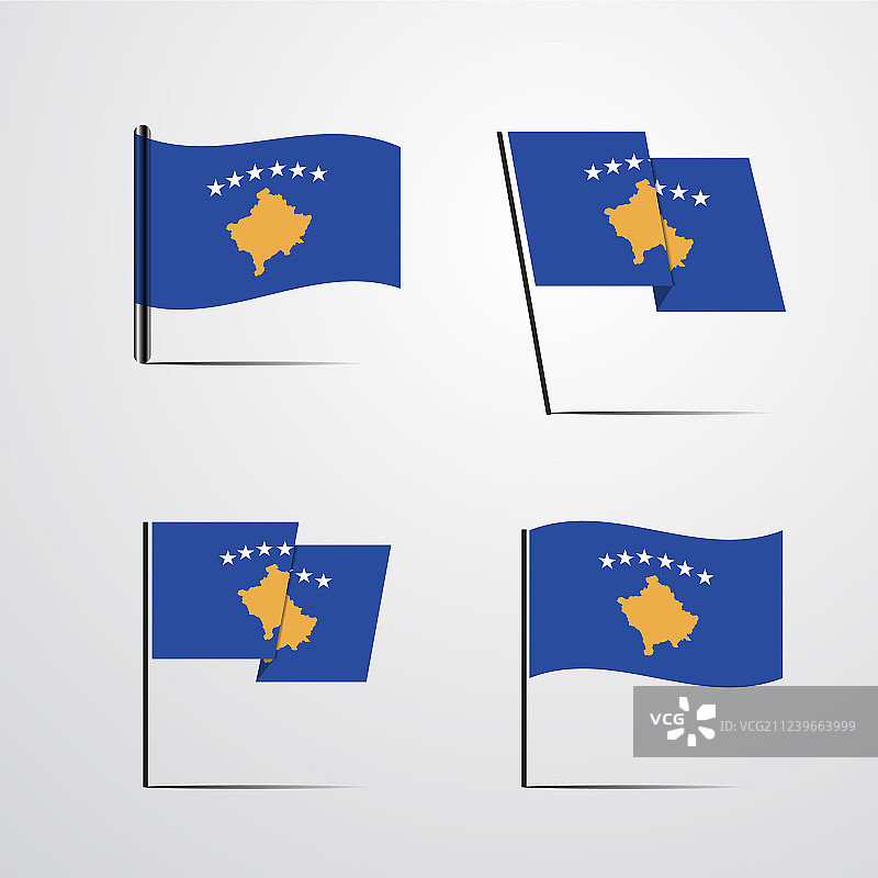 科索沃挥舞的旗帜设计图片素材