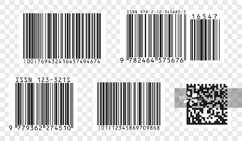 现代扁平条形码图标集图片素材