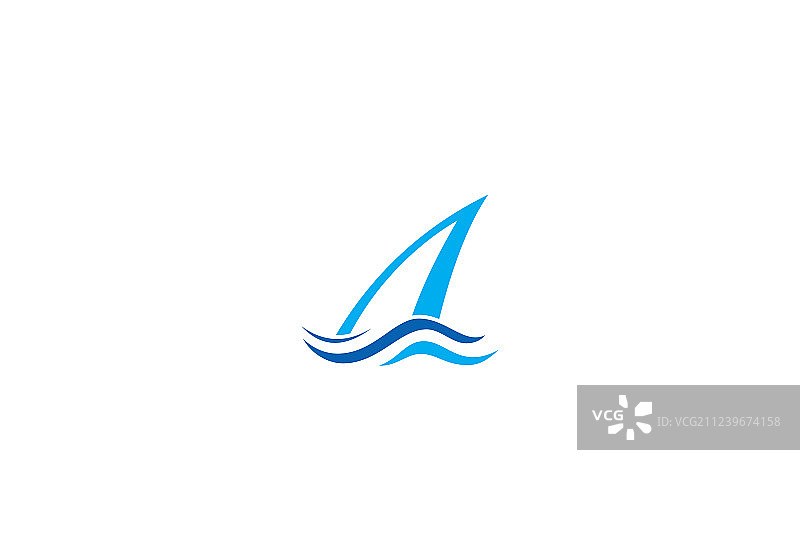 帆船海浪logo图片素材
