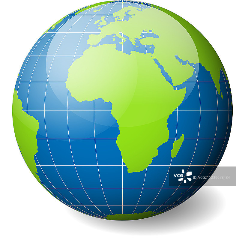 带有绿色地图和蓝色海洋的地球仪图片素材