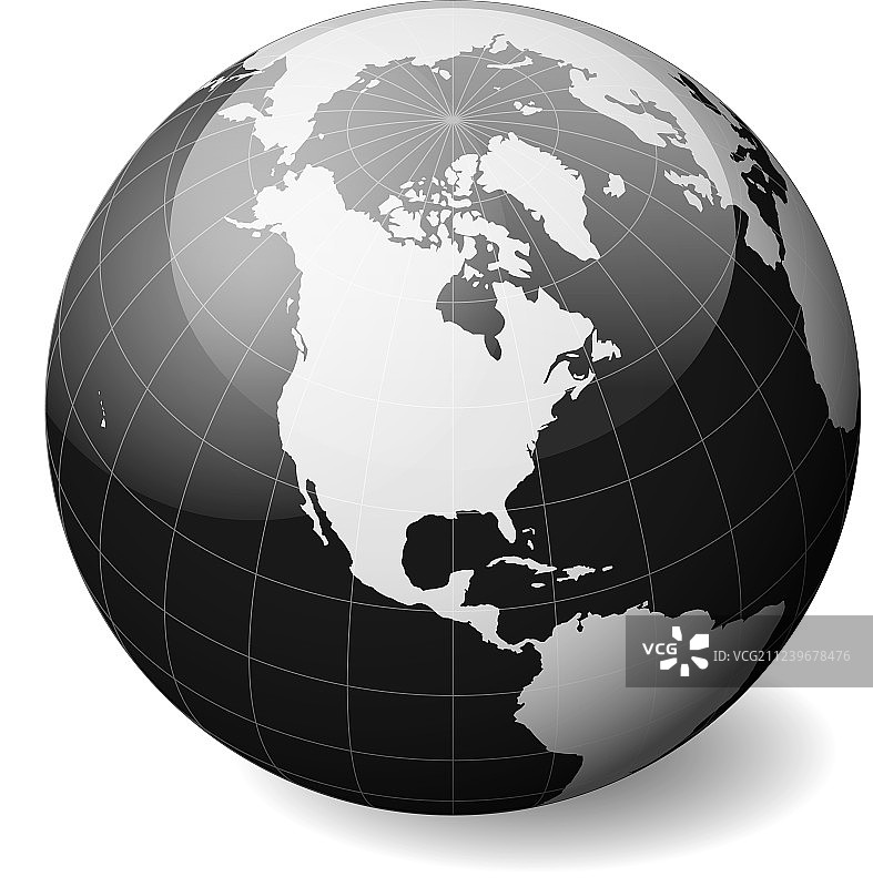 聚焦北美的黑色地球图片素材