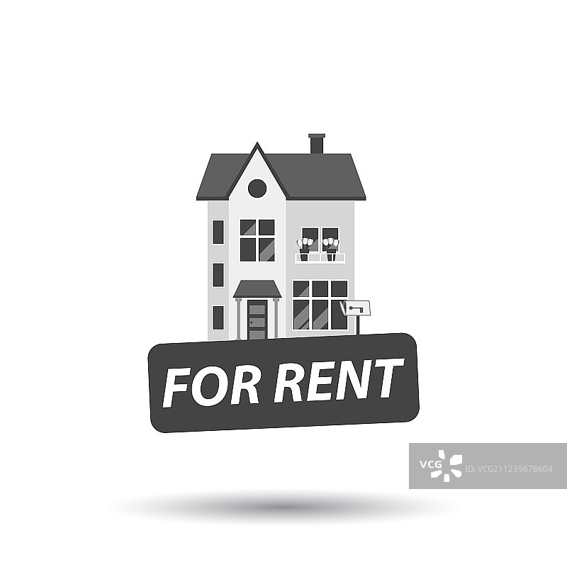 房屋租赁标志扁平风格图片素材