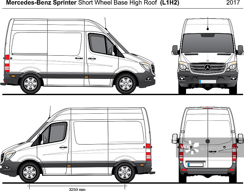 梅赛德斯-奔驰凌特SWB高顶货车L1H2 2017款图片素材