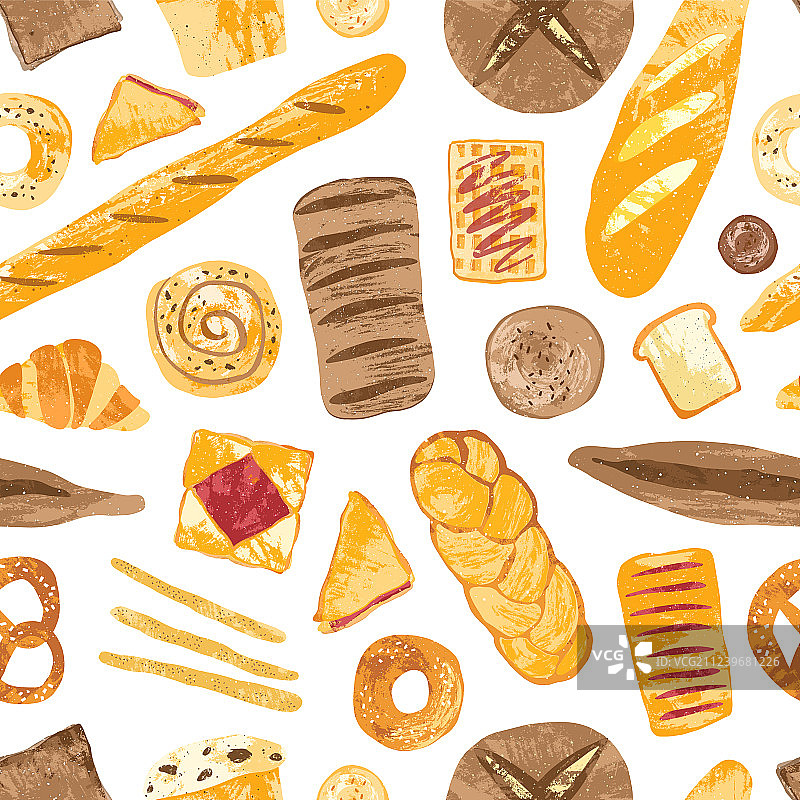 彩色美味自制食品无缝图案图片素材