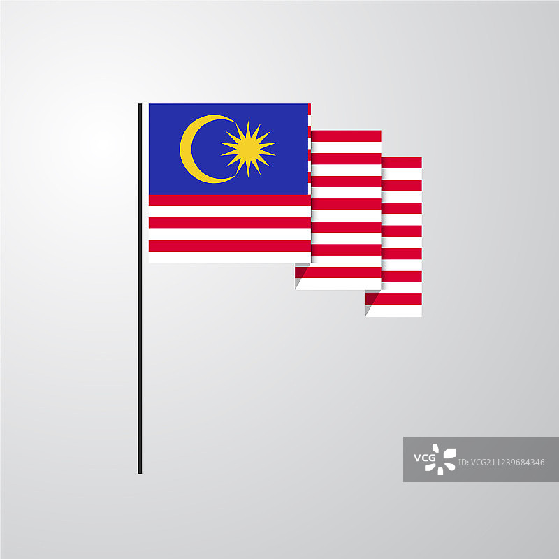 马来西亚国旗飘扬创意背景图片素材