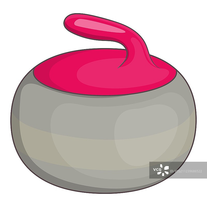 卡通风格的冰壶石图标图片素材