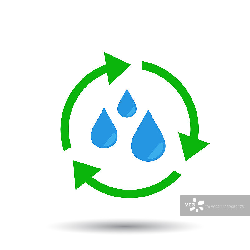 水循环扁平图标图片素材