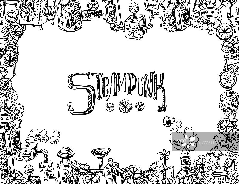 蒸汽朋克风框架图片素材