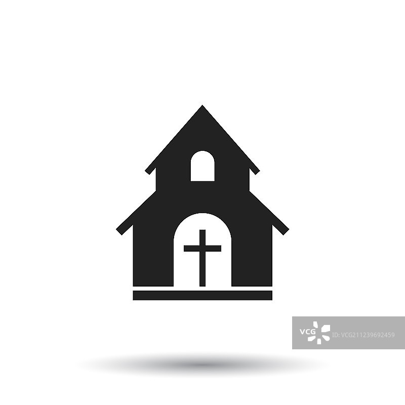教堂圣殿图标扁平简约示意图图片素材