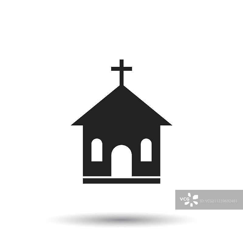 教堂圣殿图标扁平简约示意图图片素材
