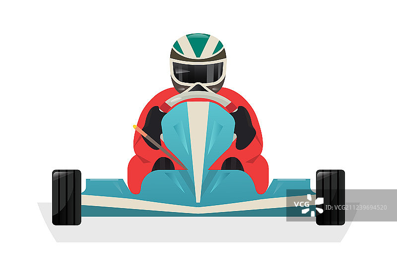 卡丁车赛车手隔离图标图片素材