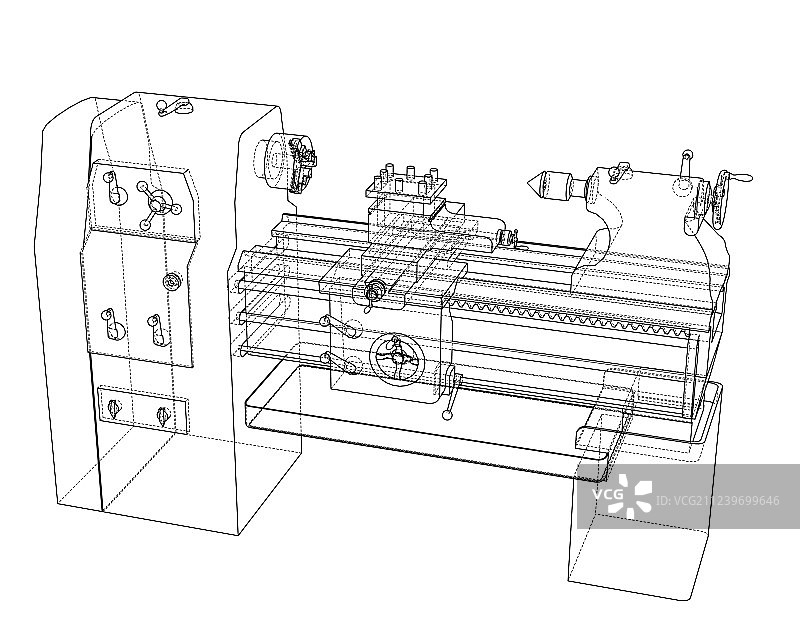 3D车床概念渲染图片素材