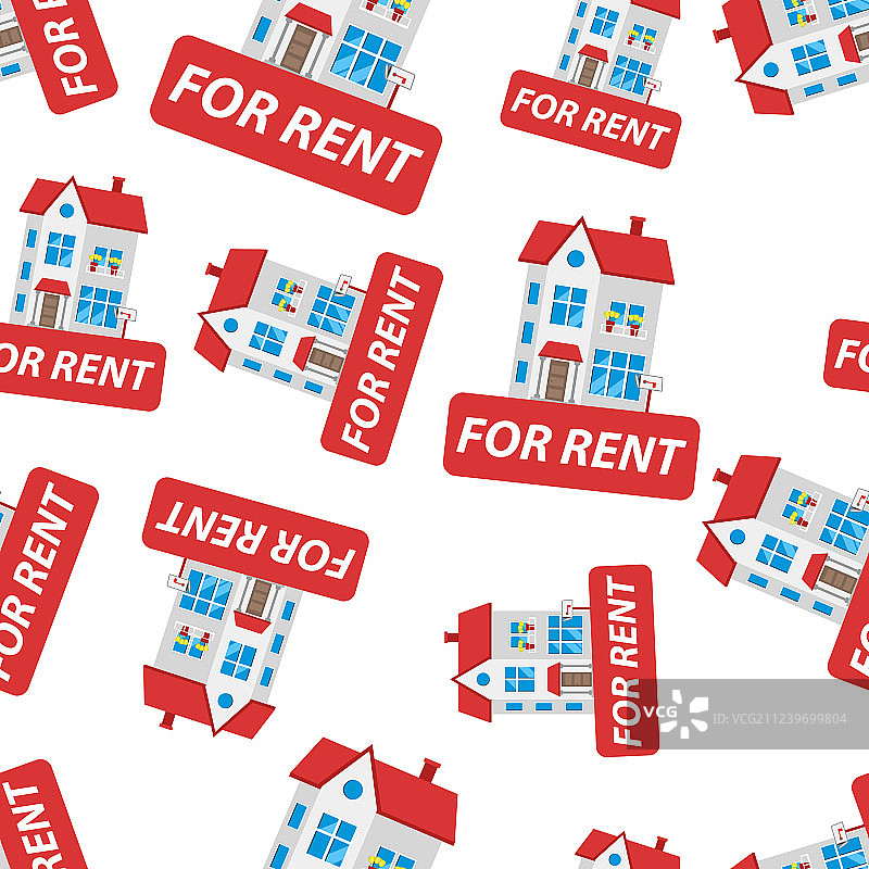 房屋出租标志无缝图案图片素材
