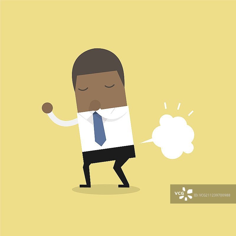 放屁的商人与空白气球图片素材