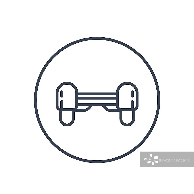 白色悬浮滑板线性象形图图标图片素材