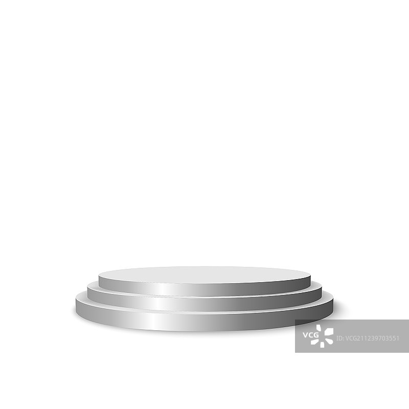 白色背景上的圆形舞台讲台图片素材