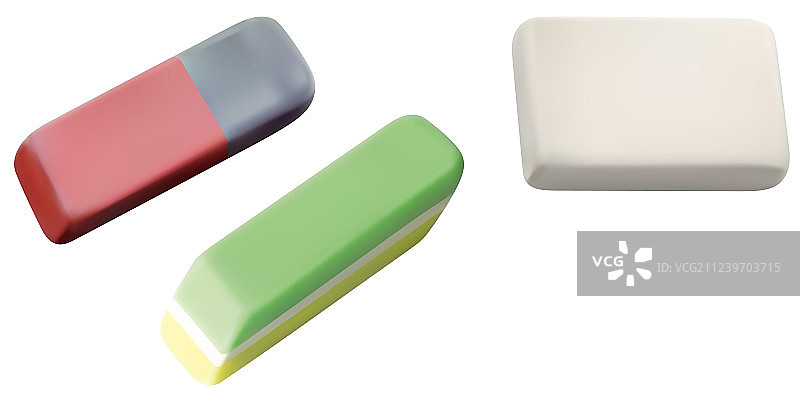 学校橡皮擦套装图片素材