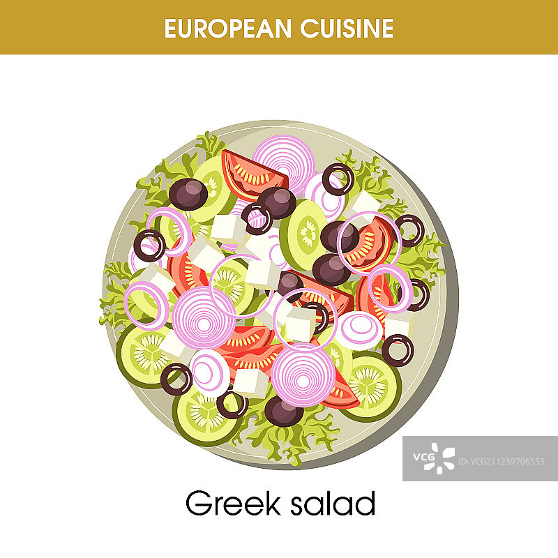 欧洲美食希腊沙拉传统菜肴图片素材