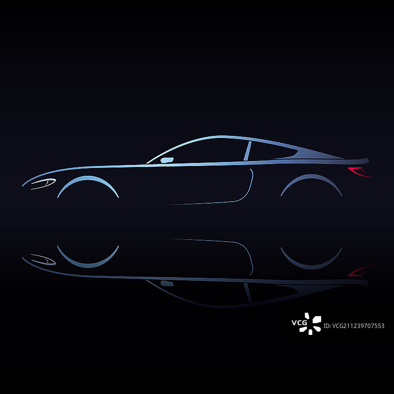 带倒影的轿跑车设计图片素材