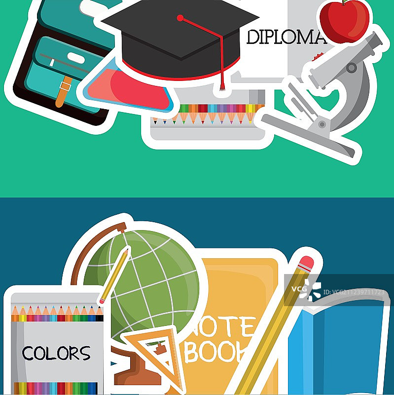 返校季图标集设计图片素材