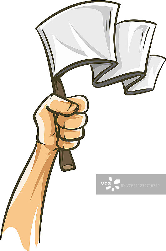 手持白旗图片素材