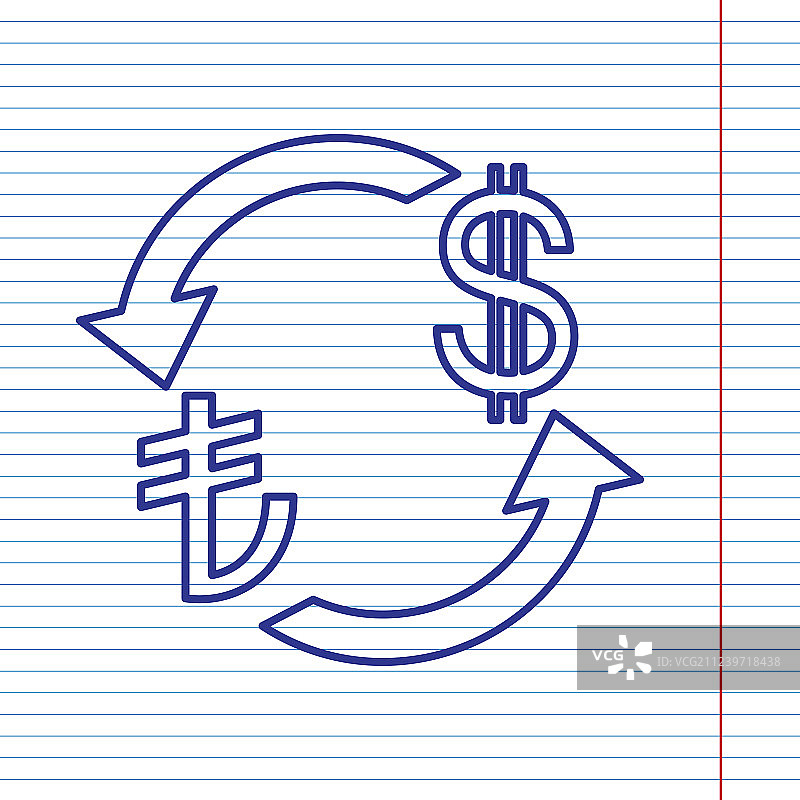 土耳其里拉和美元货币兑换标志图片素材