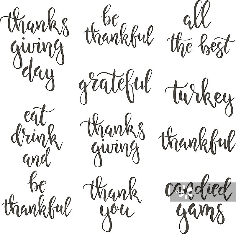 感恩节复古礼品标签和卡片图片素材