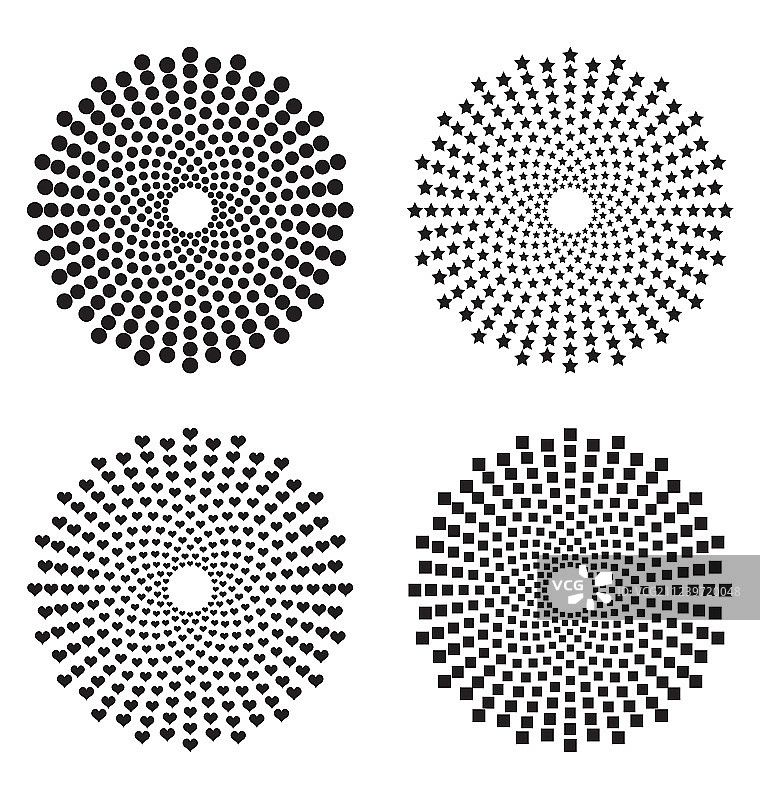 半色调圆形点状星形正方形心形图片素材