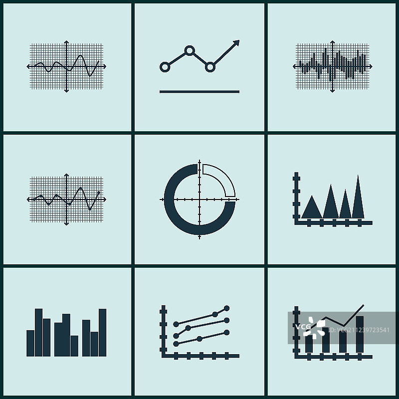 一组图表图表和统计图标图片素材