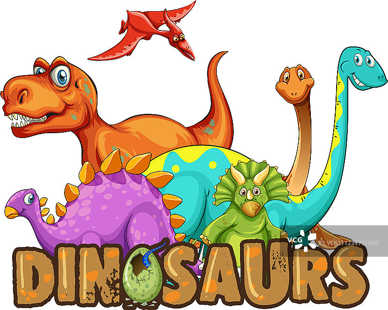 多种恐龙贴纸模板图片素材