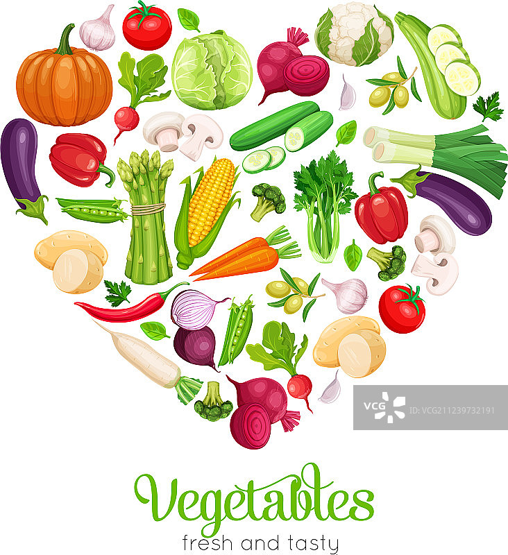 蔬菜爱心图案图片素材