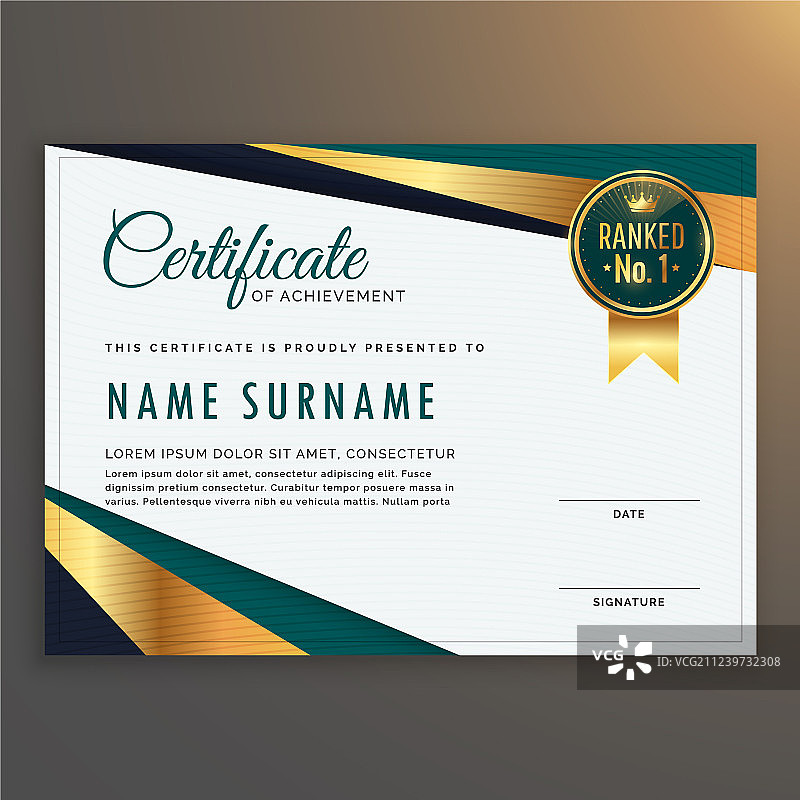 现代高级证书模板设计图片素材