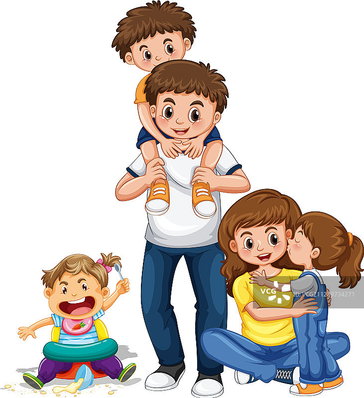 一家五口图片素材