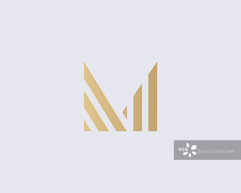 抽象字母M标志设计线性创意图片素材