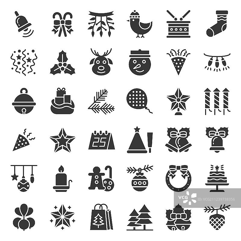 圣诞装饰品图标合集图片素材