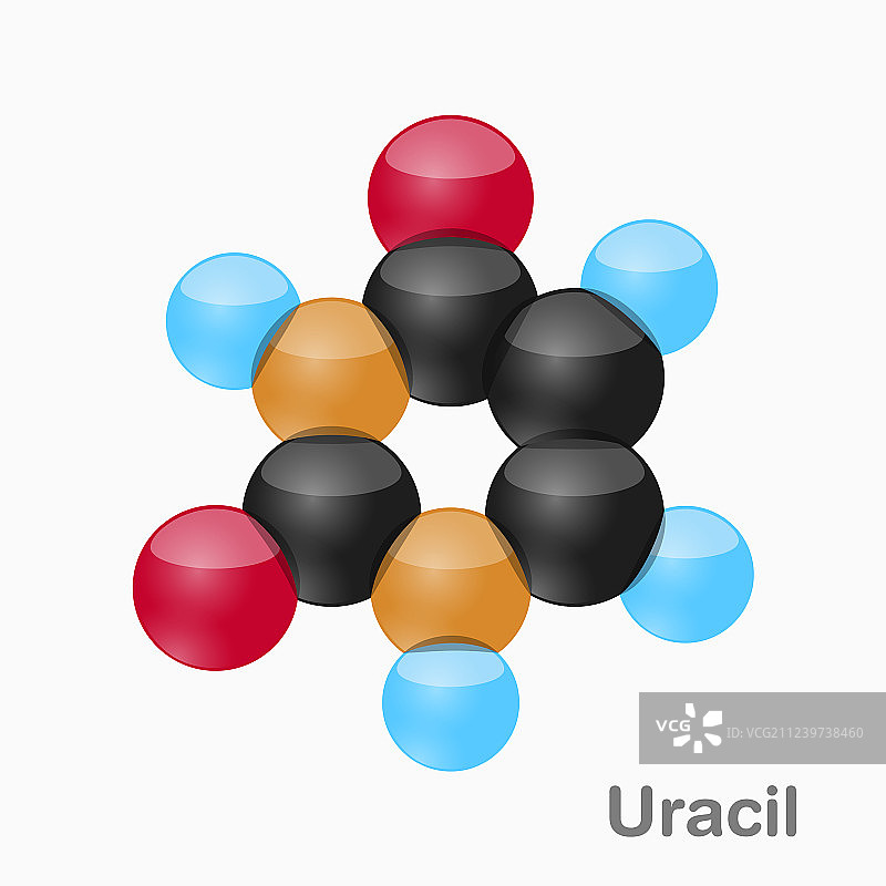 尿嘧啶嘧啶核碱分子图片素材