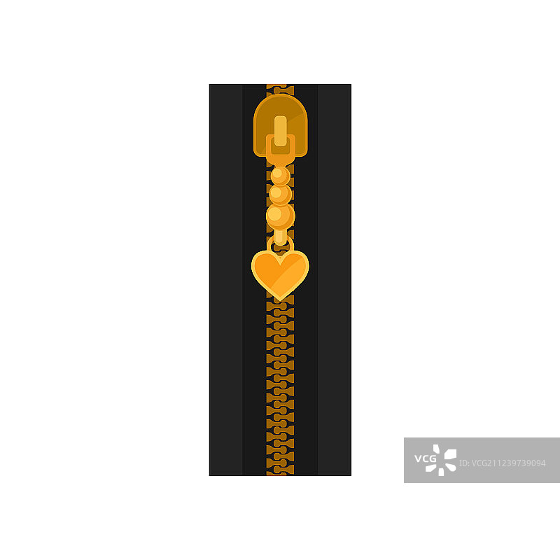 扁平风格金色拉链图标图片素材