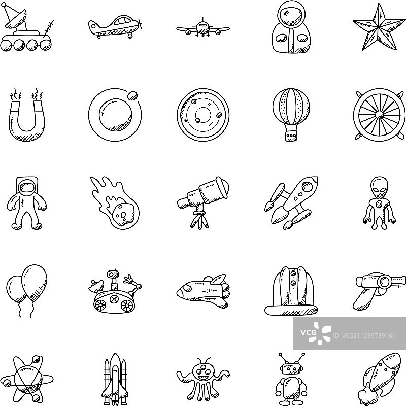 太空和飞行器图标合集图片素材